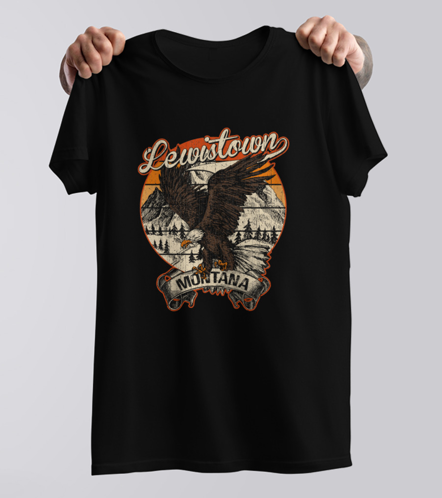 Lewistown Montana Bald Eagle Retro Vintage Aesthetic T-Shirt