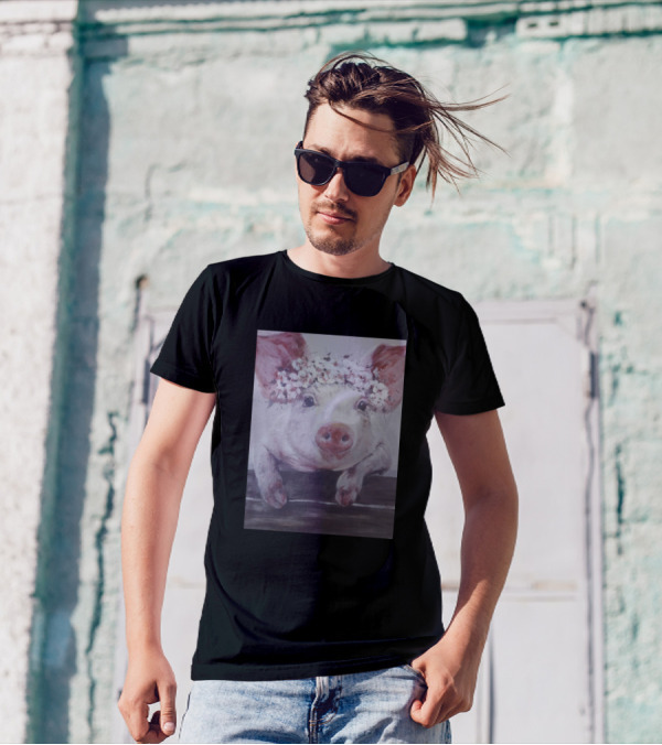 Lily Pig With Flower Crown T-Shirt