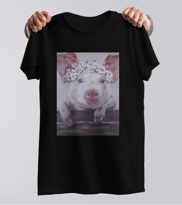Lily Pig With Flower Crown T-Shirt
