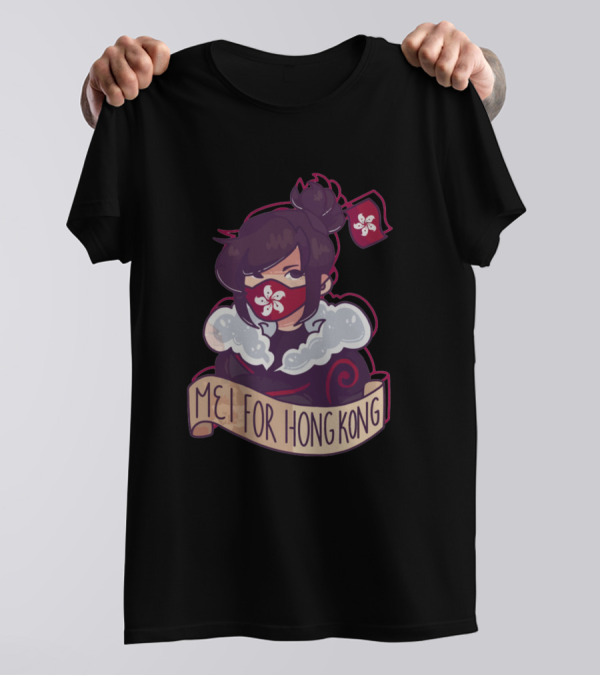 Mei For Hong Kong Protest Support With Hong Kong Emblem T-Shirt