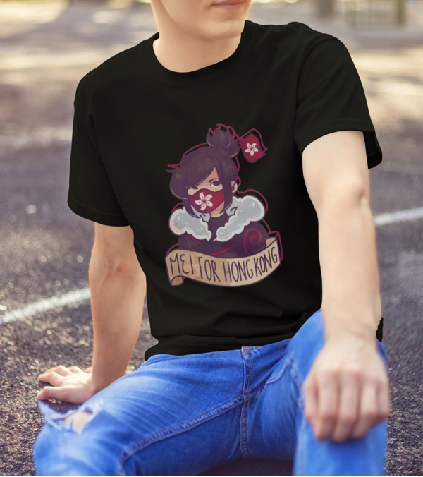 Mei For Hong Kong Protest Support With Hong Kong Emblem T-Shirt