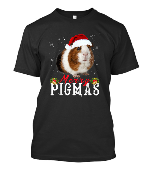Merry Pigmas Funny Guinea Pig Christmas Face Mask T-Shirt