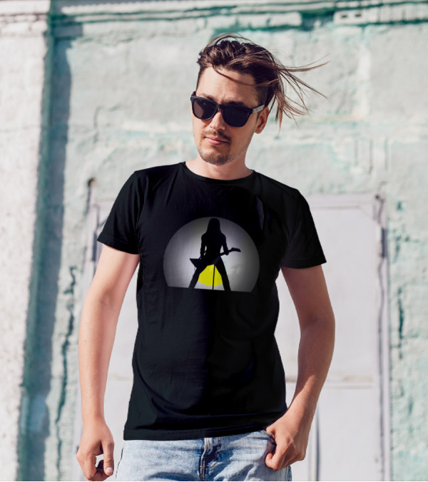 Mettalica Silhouette Guitarist In Front Of Sunset T-Shirt