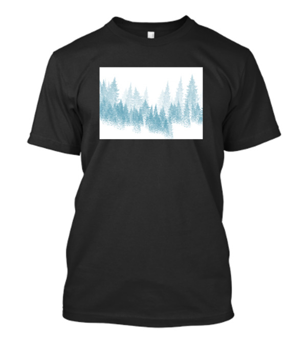 Minimal Forest Misty Tree Line T-Shirt
