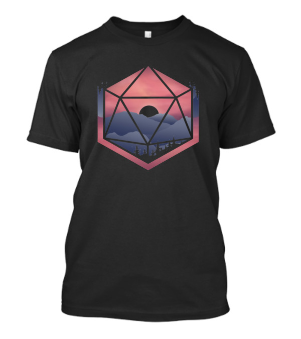 Mountain Sunset Geometric Landscape D20 T-Shirt
