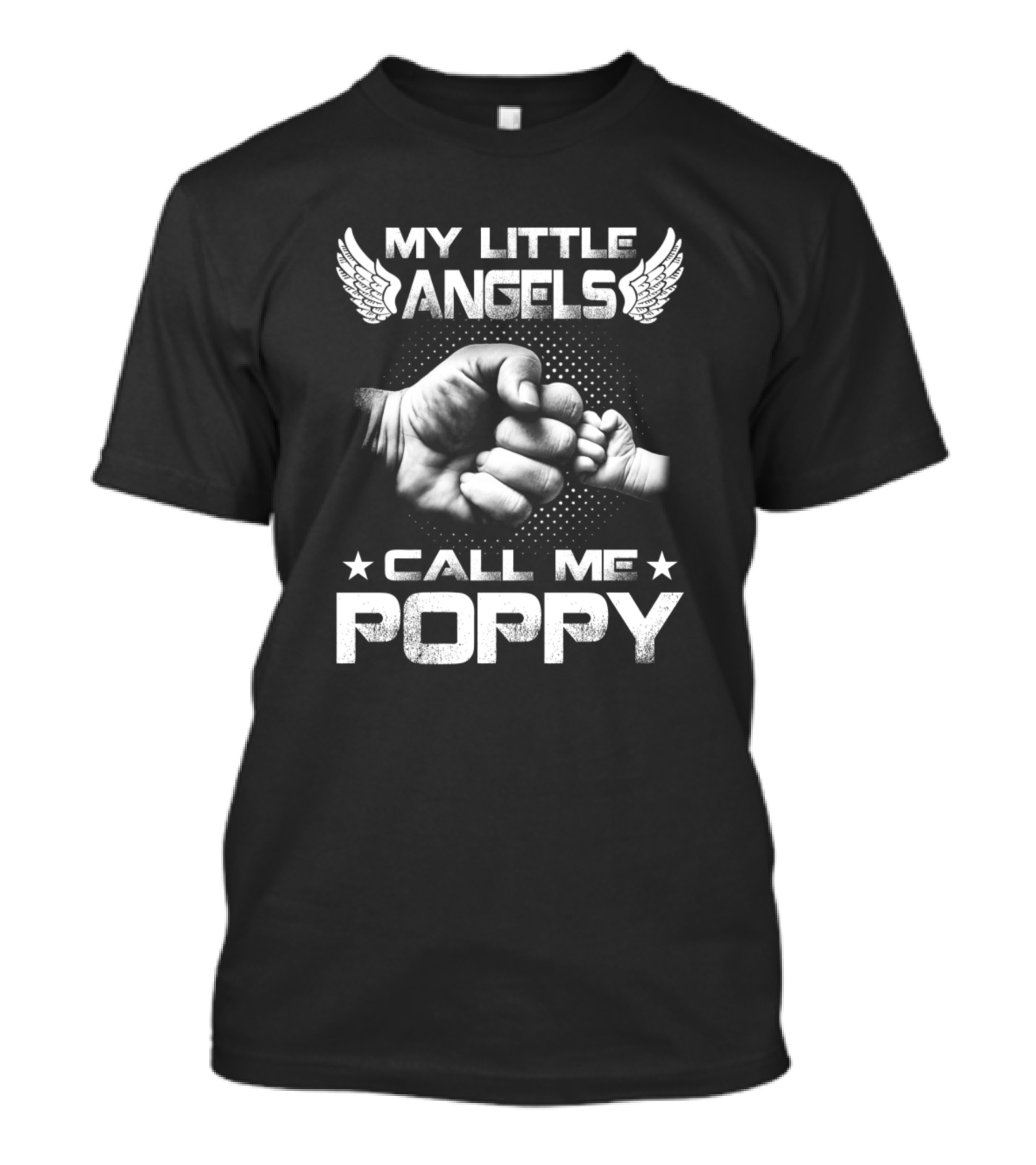 My Little Angels Call Me Poppy Fist Bump With Wings T-Shirt