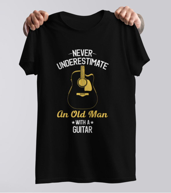 Never Underestimate An Old Man With A Guitar Vintage T-Shirt