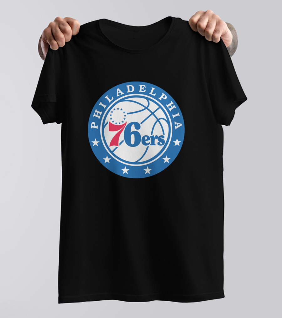 Philadelphia 76Ers Basketball Logo With Circle And Stars T-Shirt