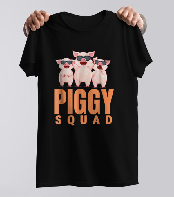 Piggy Squad Funny Pig Trio In Sunglasses T-Shirt