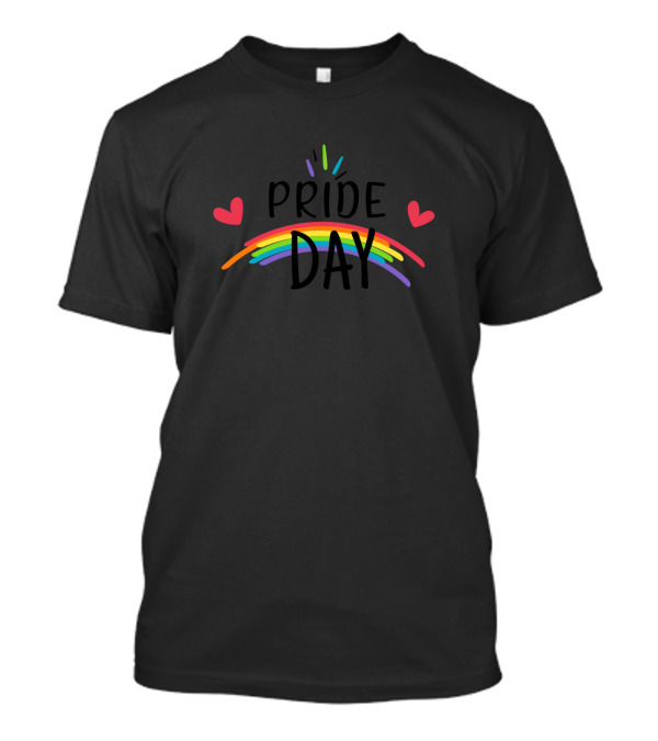Pride Day Rainbow Hearts T-Shirt