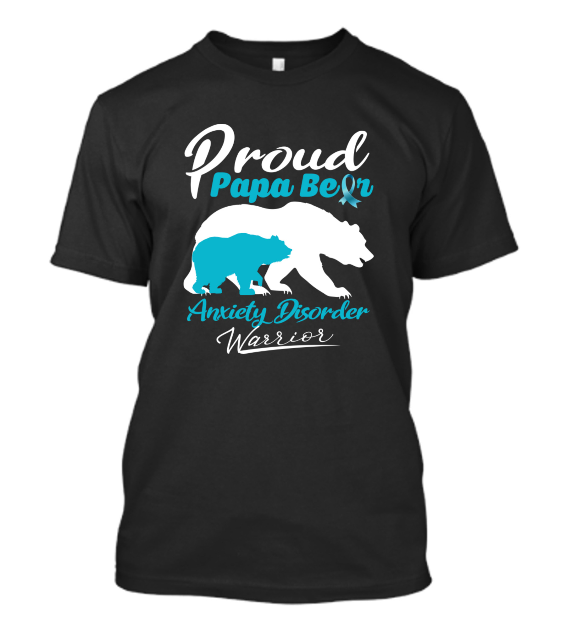 Proud Papa Bear Anxiety Disorder Warrior With Awareness T-Shirt