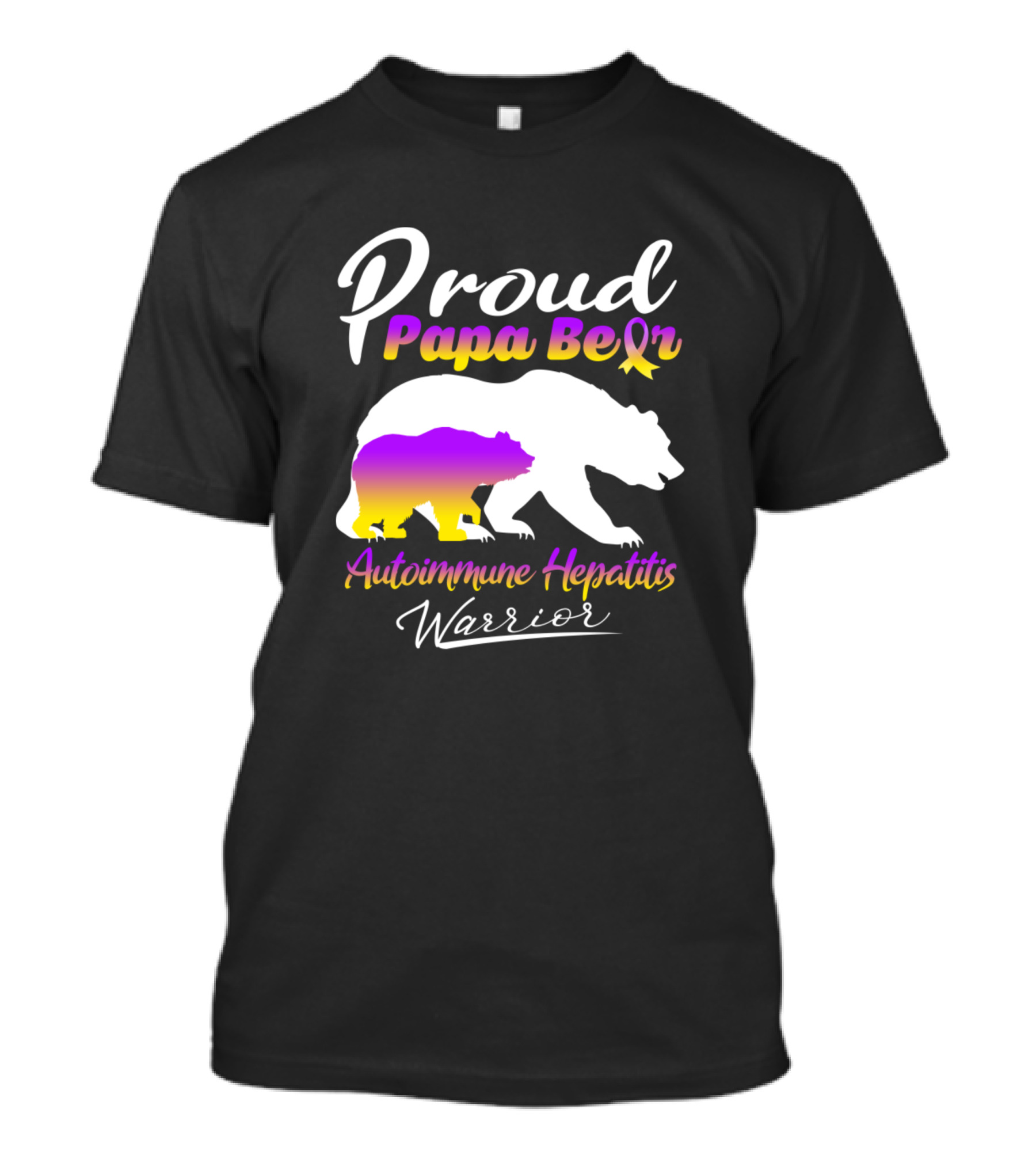 Proud Papa Bear Autoimmune Hepatitis Warrior Awareness T-Shirt