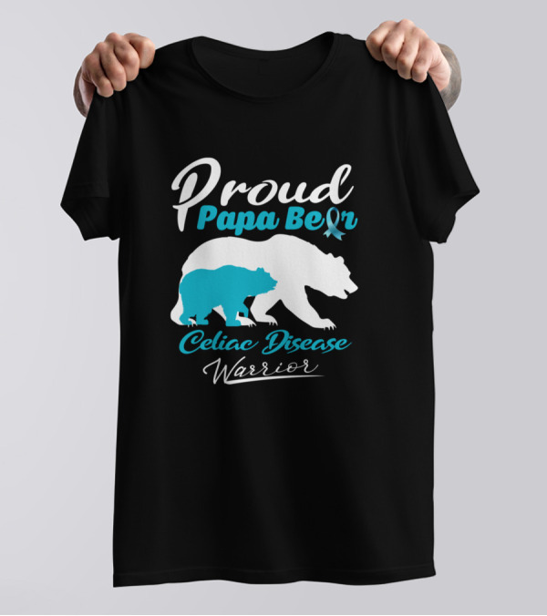 Proud Papa Bear Celiac Disease Warrior Support T-Shirt