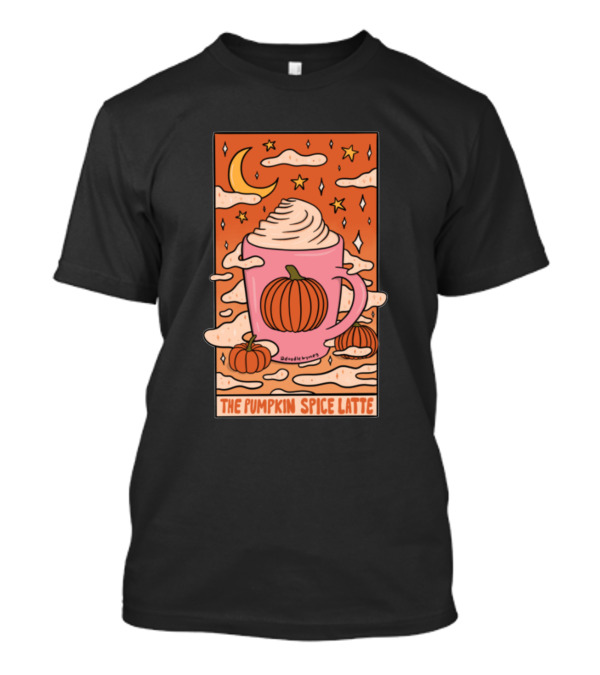 The Pumpkin Spice Latte Tarot With Whipped Cream And Moonlit Clouds T-Shirt
