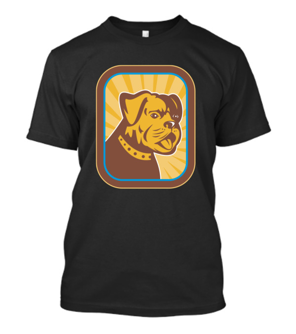 Retro Bulldog Iconic Vintage Canine With Sunburst Background T-Shirt