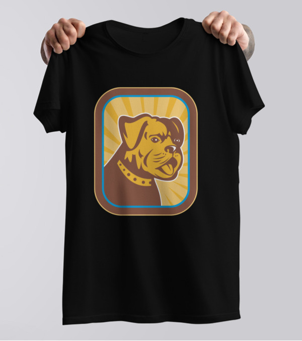 Retro Bulldog Iconic Vintage Canine With Sunburst Background T-Shirt