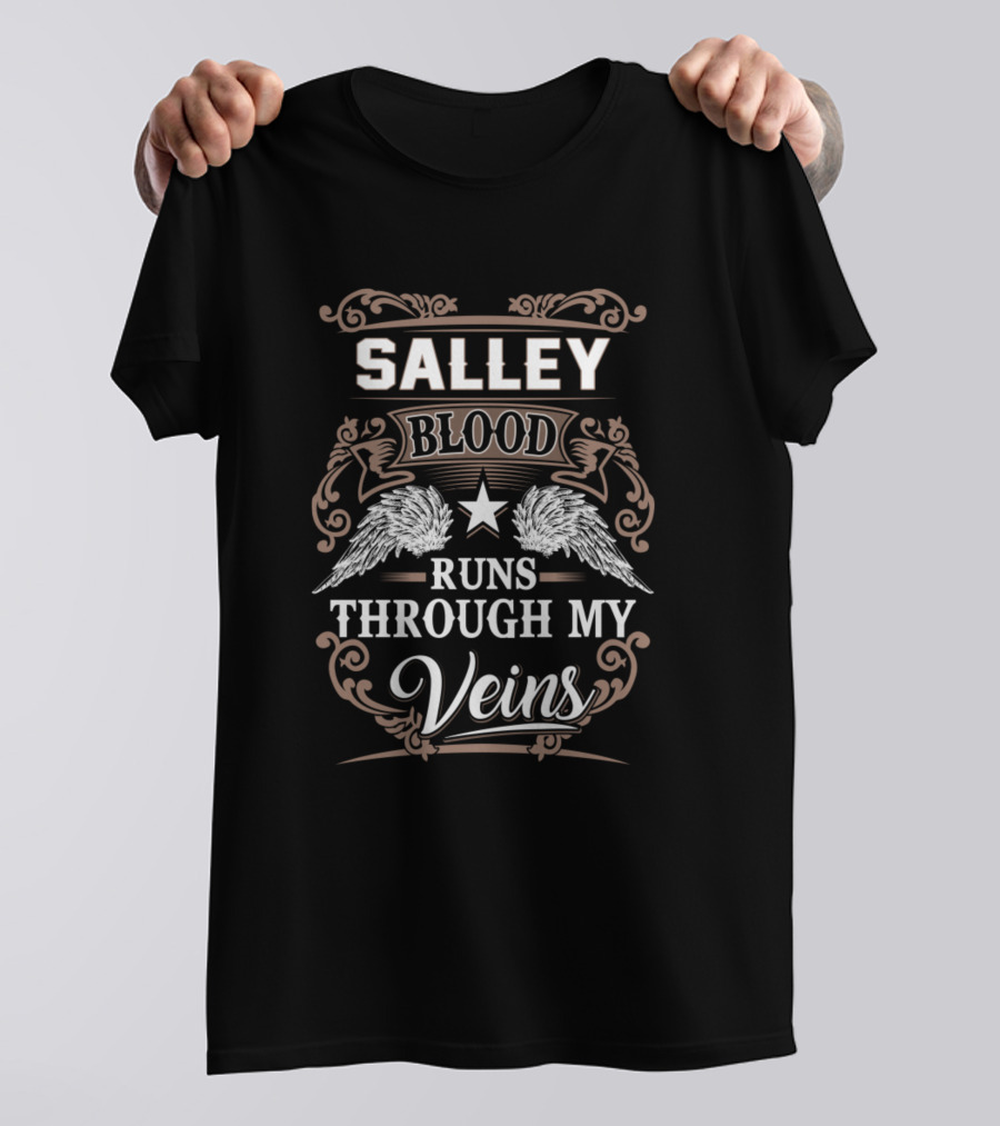 Salley Blood Runs Through My Veins Star And Wings T-Shirt