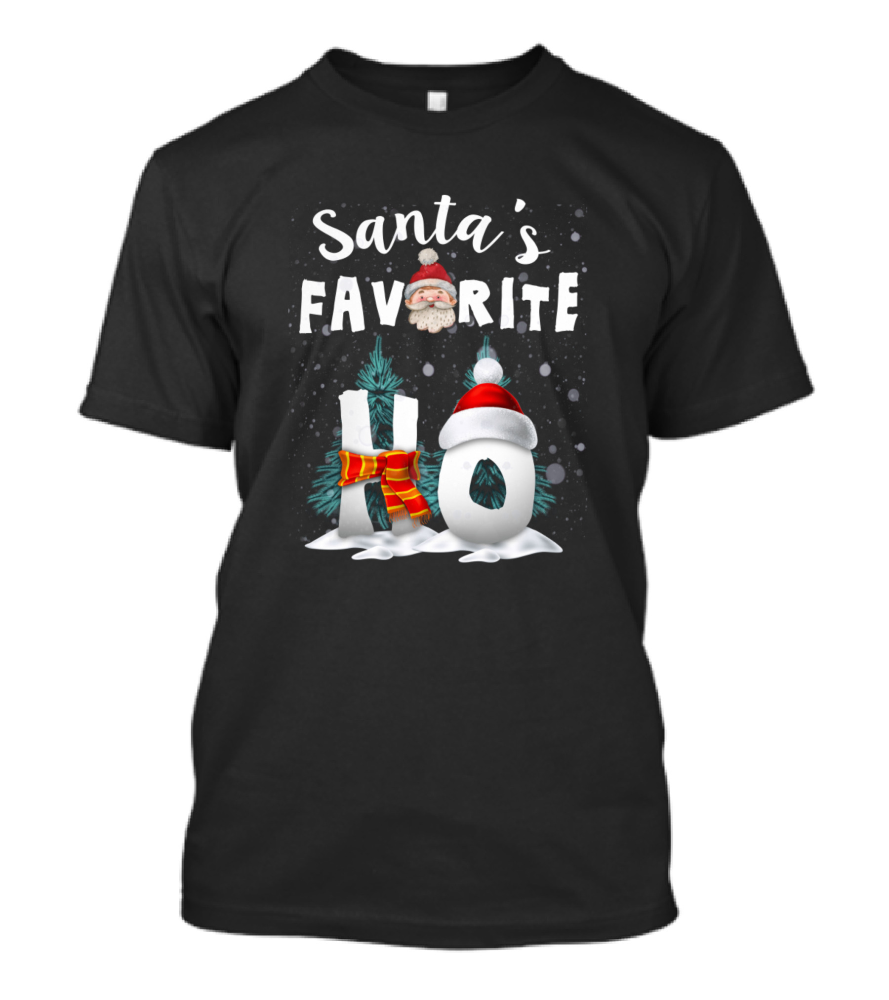 Santa's Favorite Ho Snowman Christmas T-Shirt