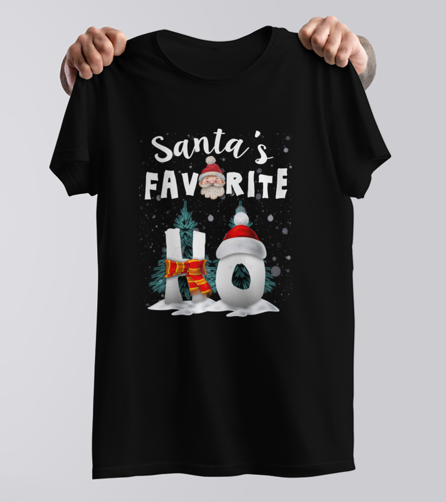 Santa's Favorite Ho Snowman Christmas T-Shirt