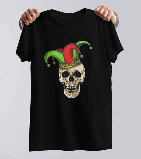 Skull Mardi Gras Jester Joker Carnival Louisiana Hat T-Shirt