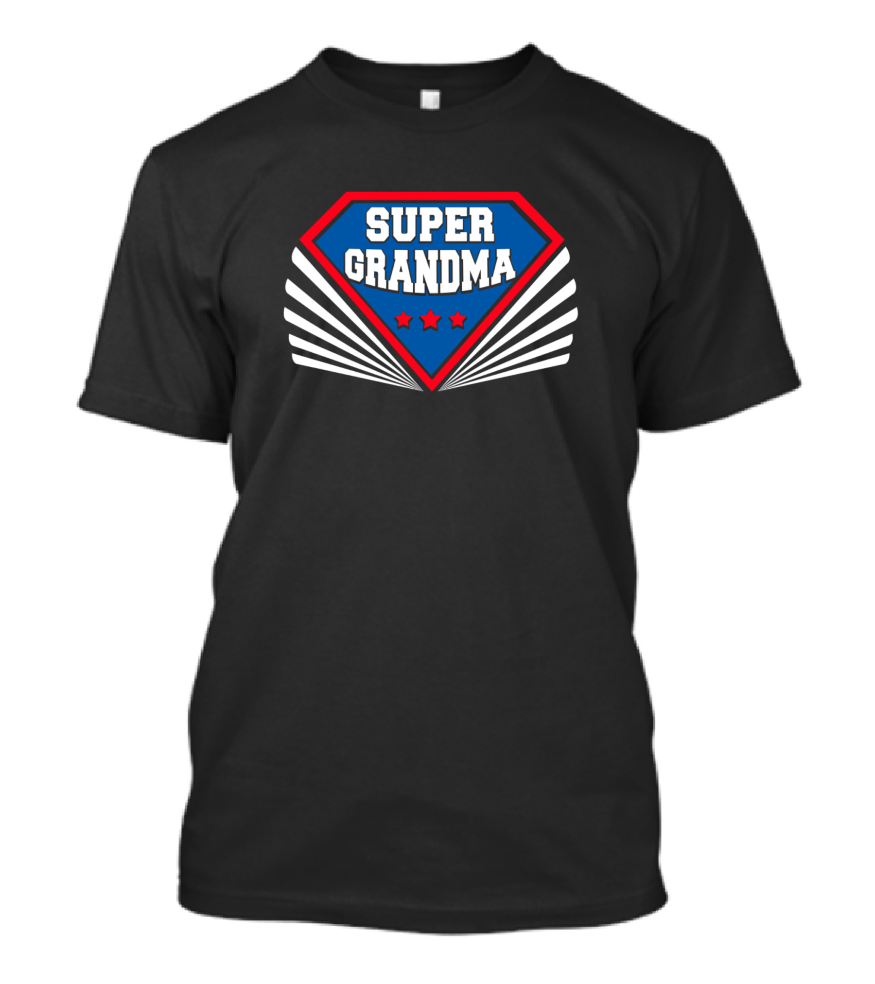 Super Grandma Shield Emblem With Stars T-Shirt