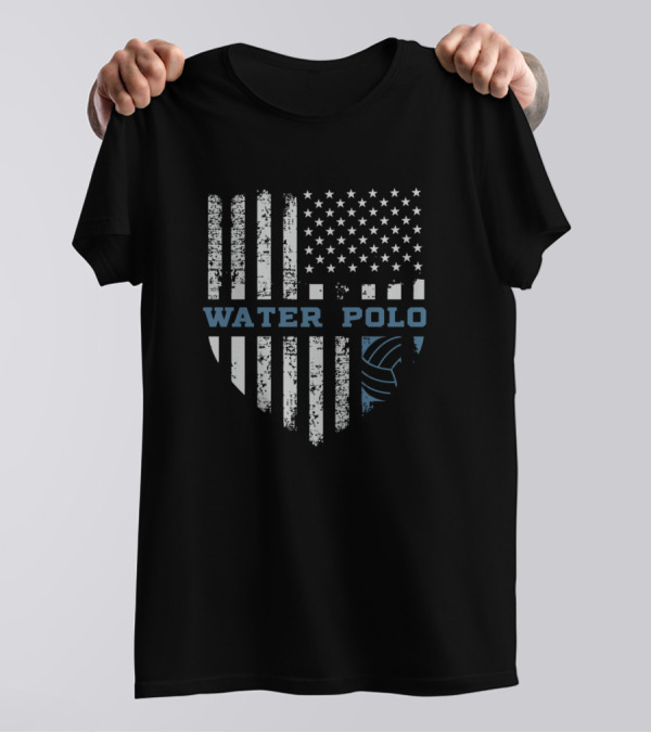 Vintage USA Flag Water Polo Lovers American T-Shirt