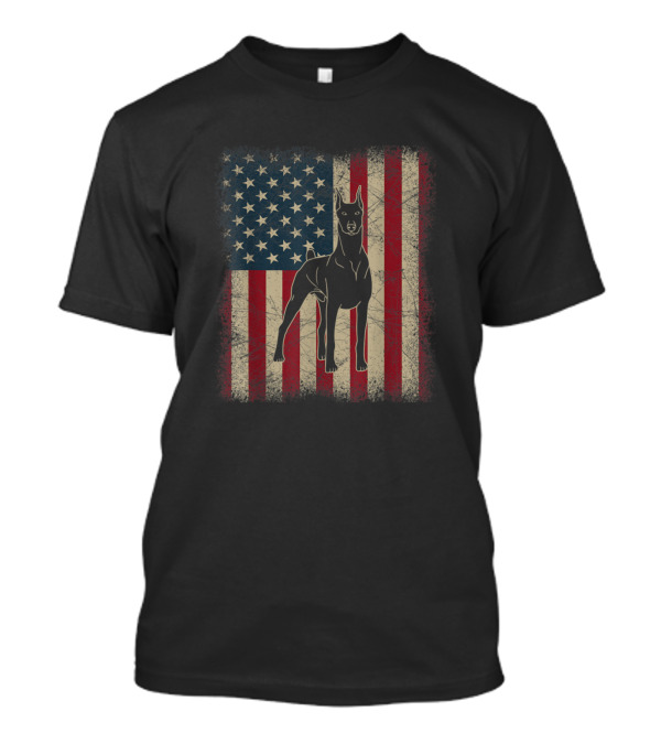 Vintage American Flag Doberman T-Shirt