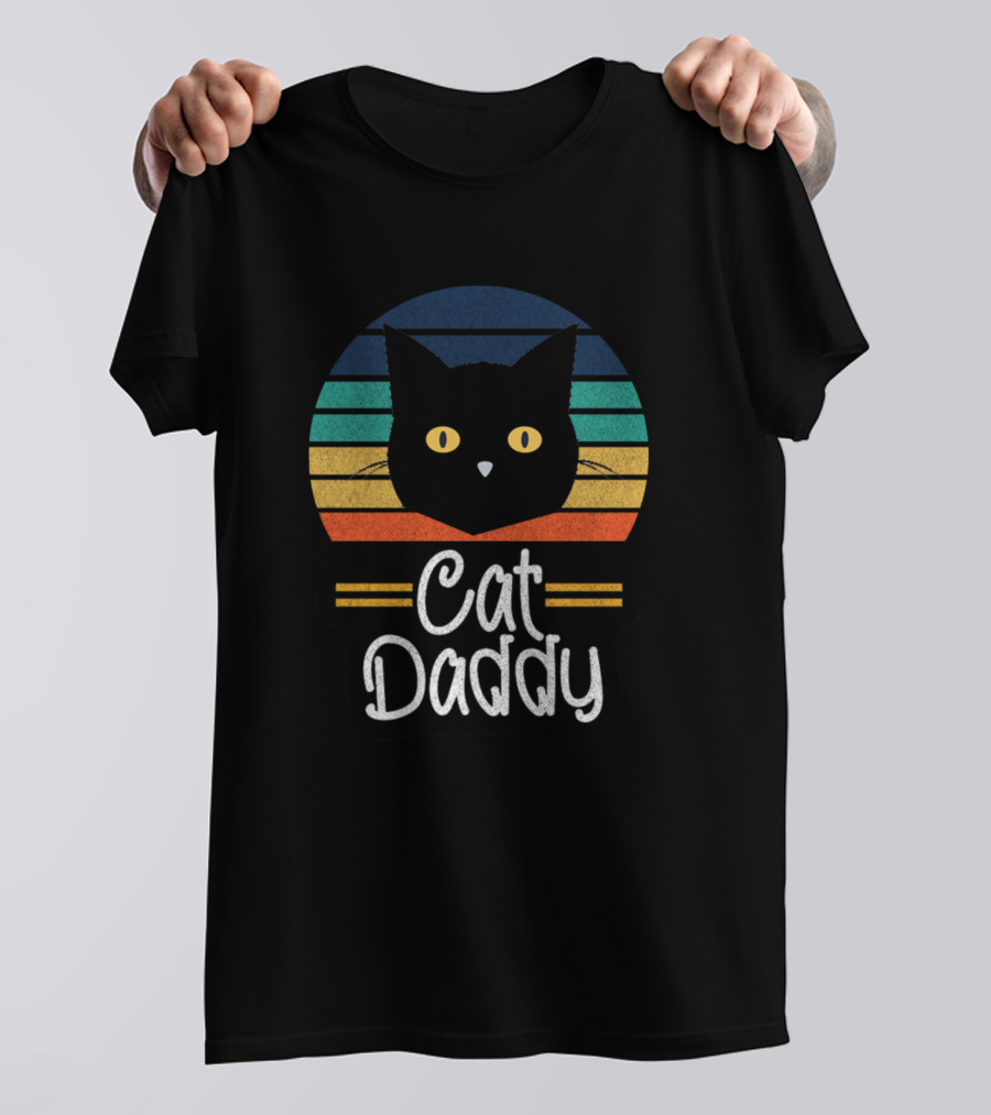 Vintage Black Cat Daddy Retro Lover T-Shirt