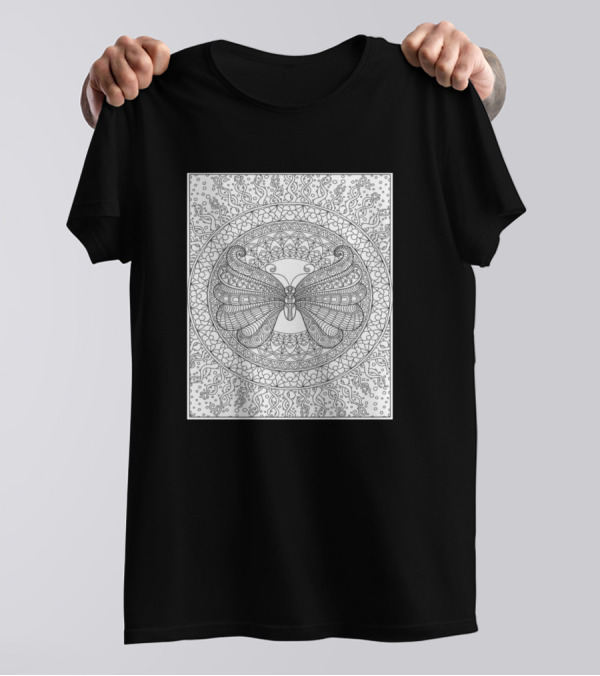 Welcome To Dover Publications Intricate Butterfly Mandala T-Shirt