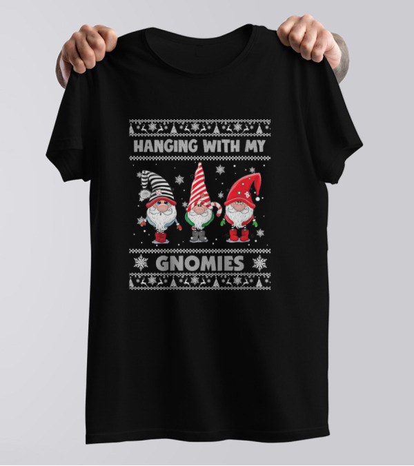 Hanging With My Gnomies Christmas Gnome Snowflake T-Shirt