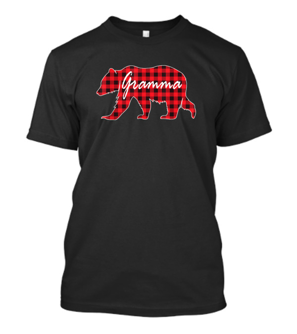 Gramma Red Plaid Bear Theme Matching Pajamas T-Shirt