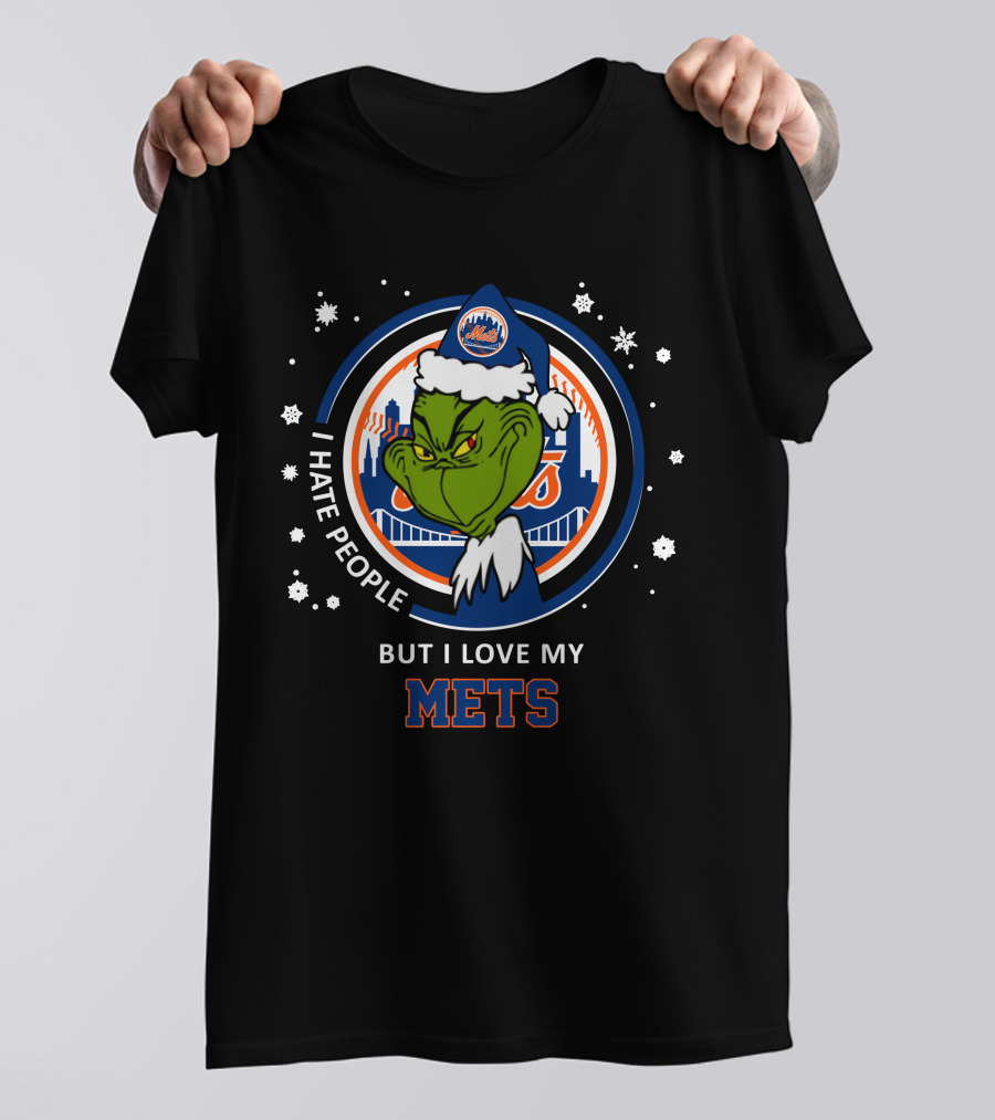 I Hate People But I Love My Mets Grinch New York Mets T-Shirt