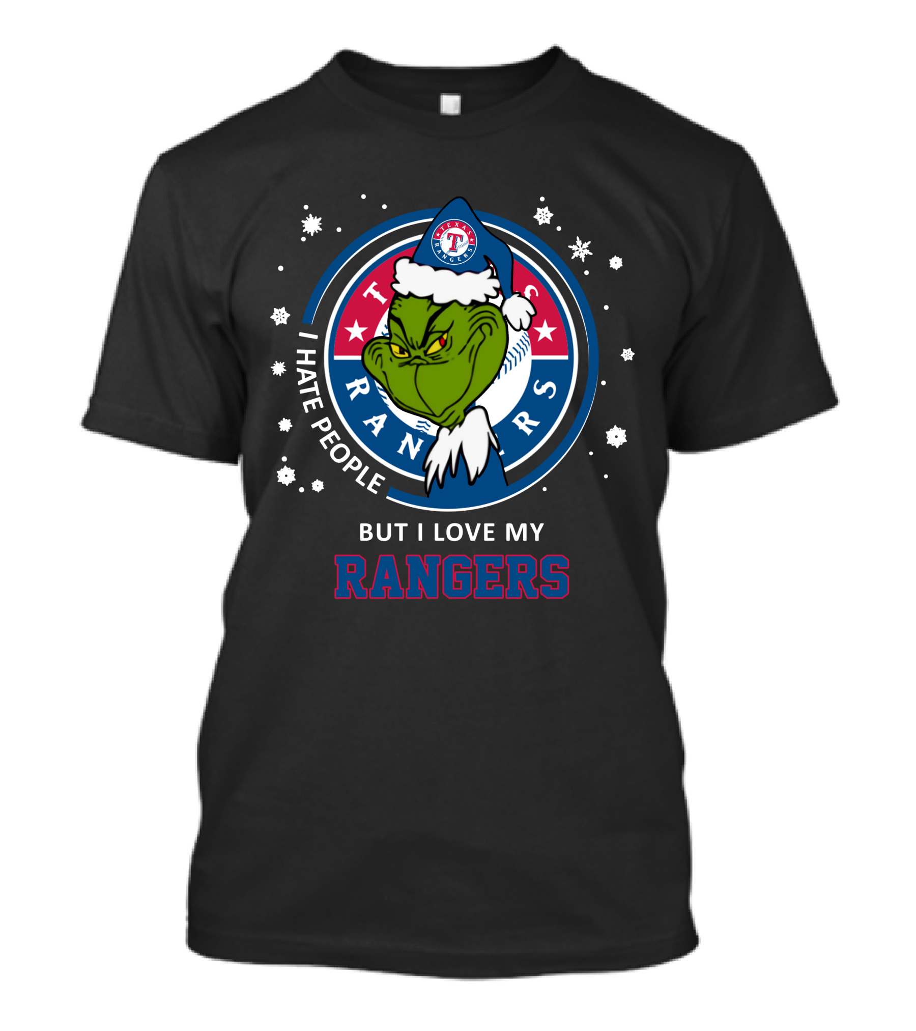 Texas Rangers Grinch I Hate People But I Love My Rangers T-Shirt