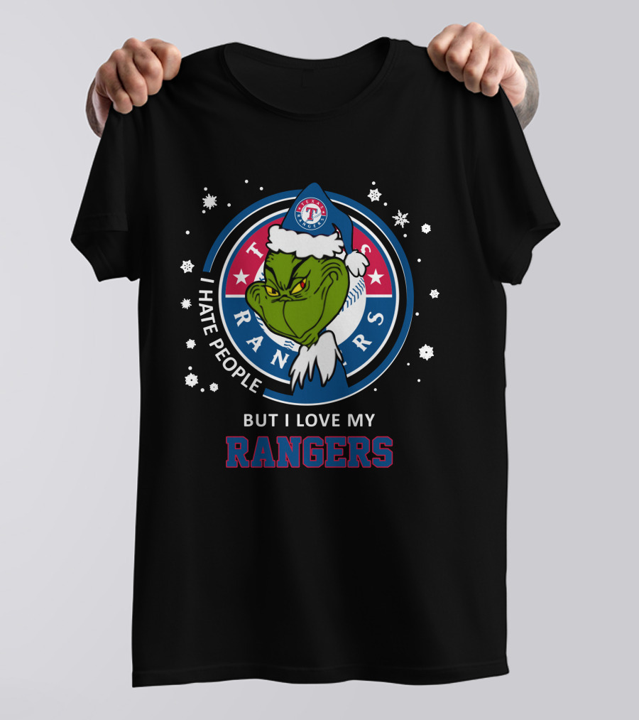 Texas Rangers Grinch I Hate People But I Love My Rangers T-Shirt