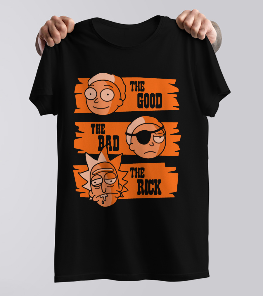 The Good The Bad The Rick Faces Iconic T-Shirt