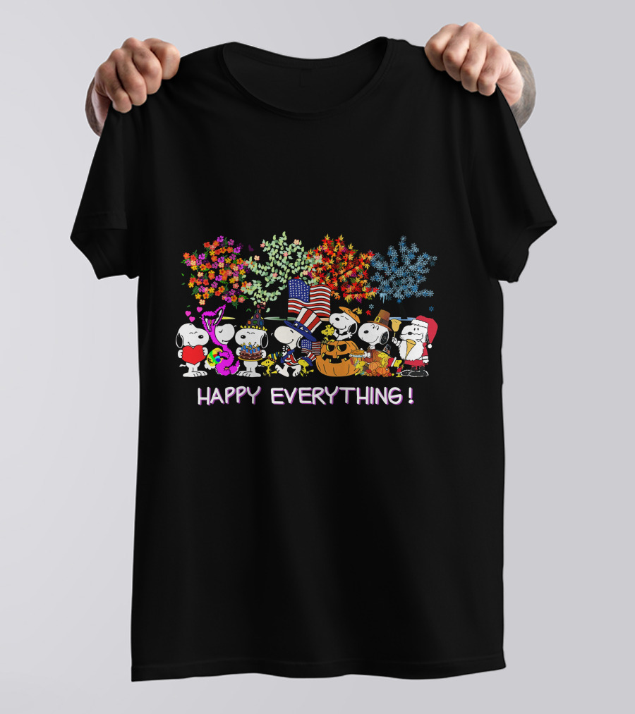 Happy Everything Snoopy Seasonal Celebrations T-Shirt