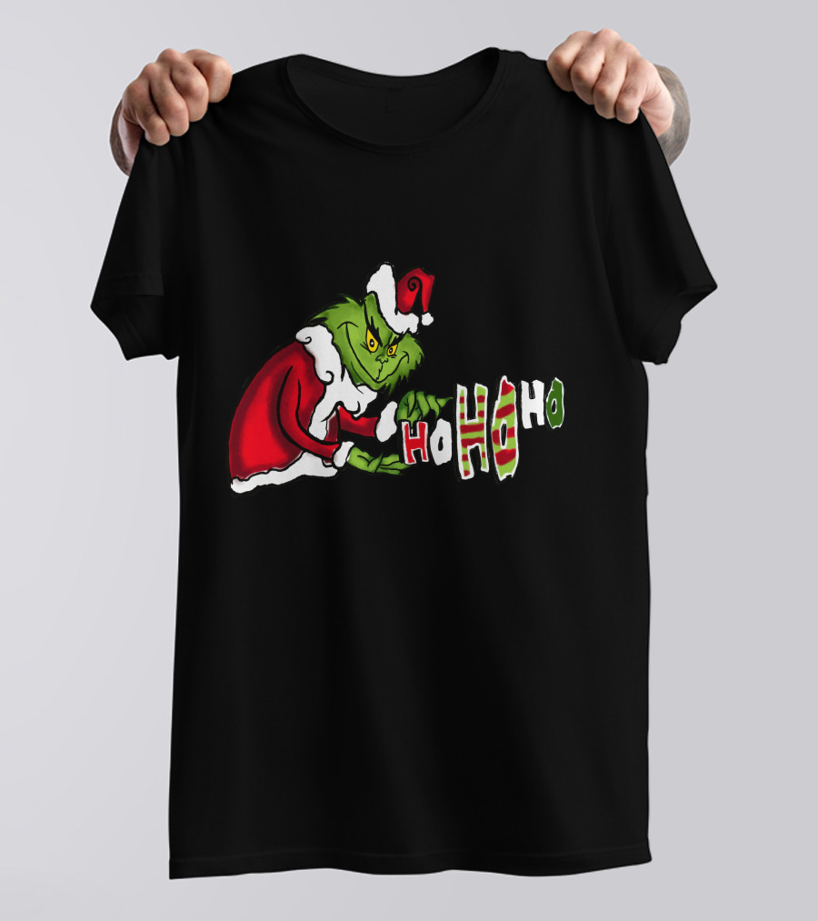 Grinch Christmas Ho Ho Ho Santa Suit Holiday Cheer T-Shirt