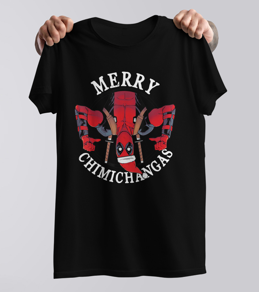 Merry Chimichangas Deadpool Christmas Santa Hat T-Shirt