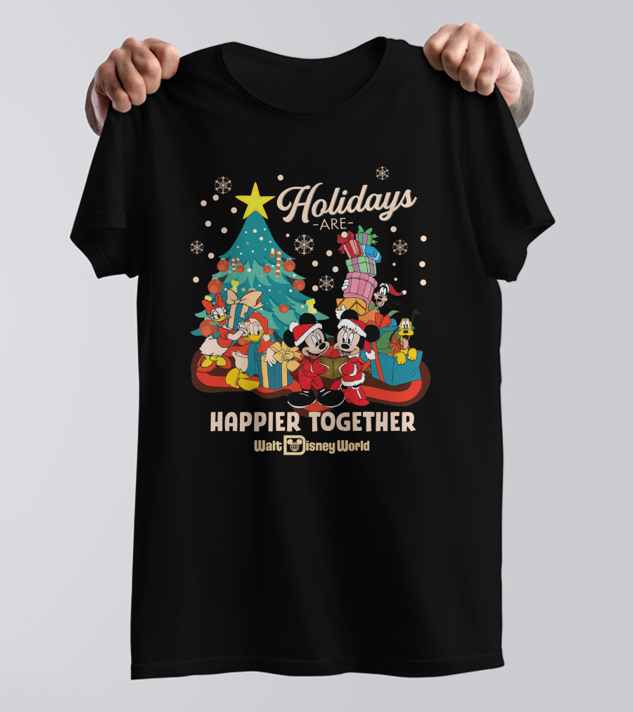 Walt Disney World Holidays Are Happier Together Mickey Minnie Christmas Tree T-Shirt