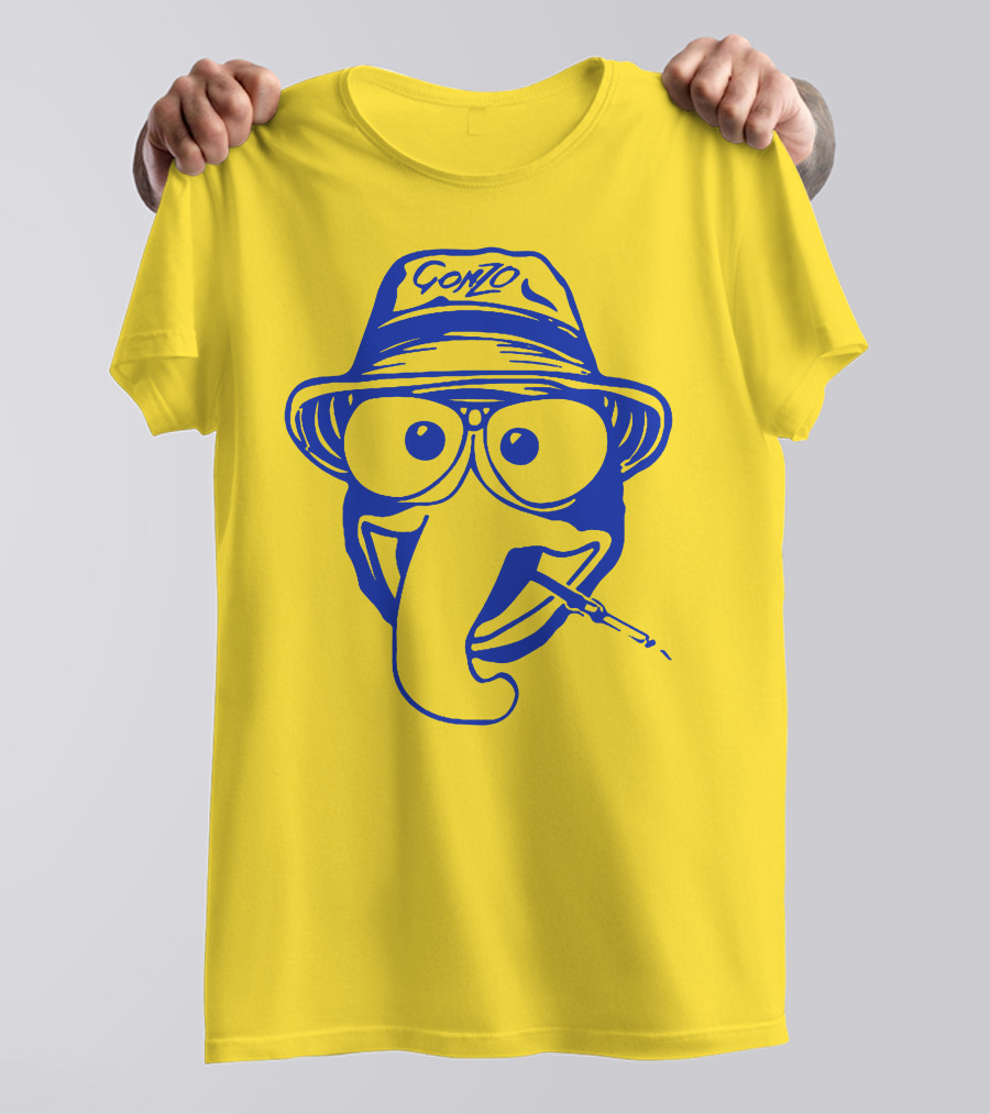 Gonzo Hunter S. Thompson Blue Art With Hat And Cigarette T-Shirt