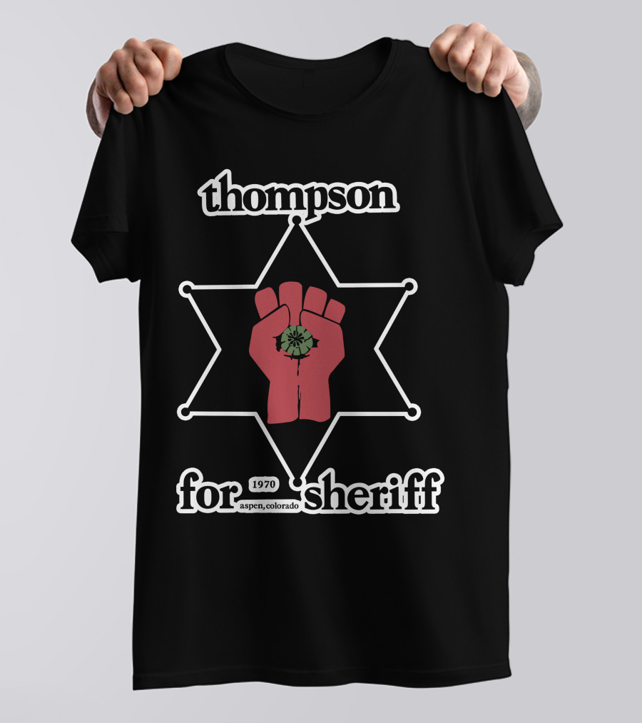 Thompson 1970 Aspen Colorado For Sheriff Retro Star T-Shirt
