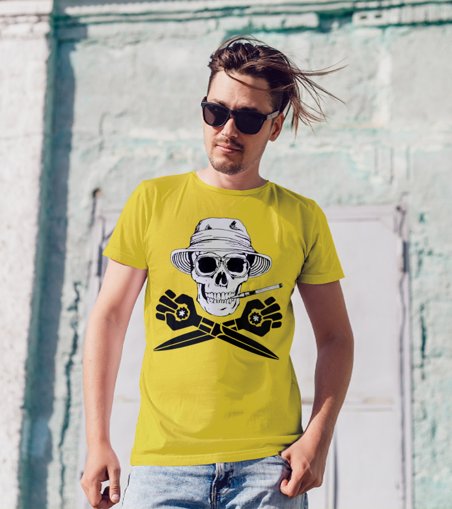 Fear And Loathing Skull With Gonzo Fist And Cigarette T-Shirt