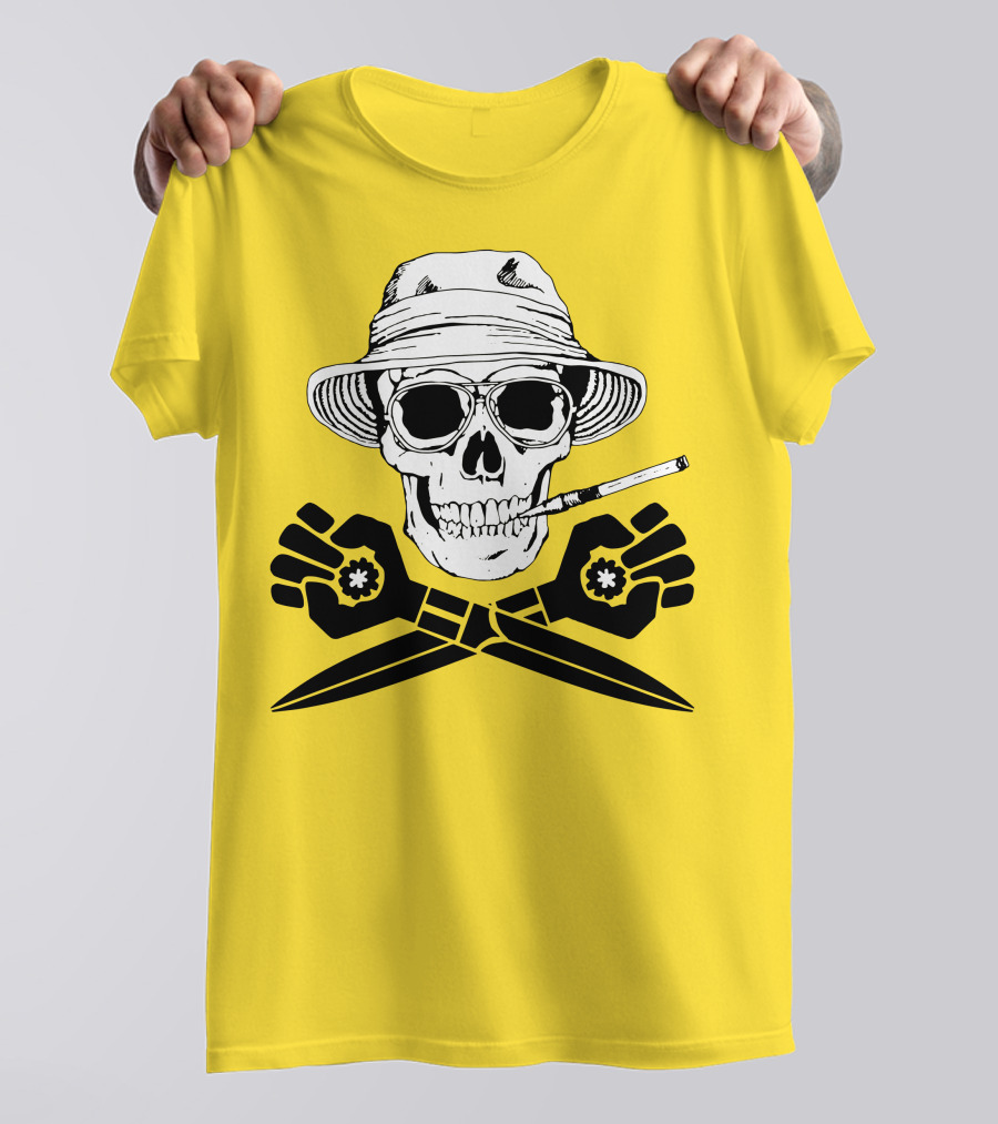 Fear And Loathing Skull With Gonzo Fist And Cigarette T-Shirt
