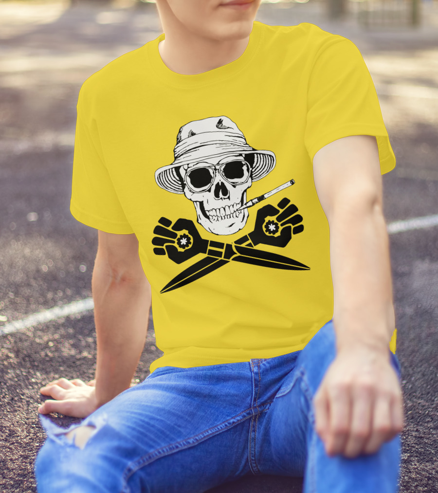 Fear And Loathing Skull With Gonzo Fist And Cigarette T-Shirt