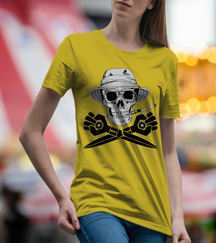 Fear And Loathing Skull With Gonzo Fist And Cigarette T-Shirt