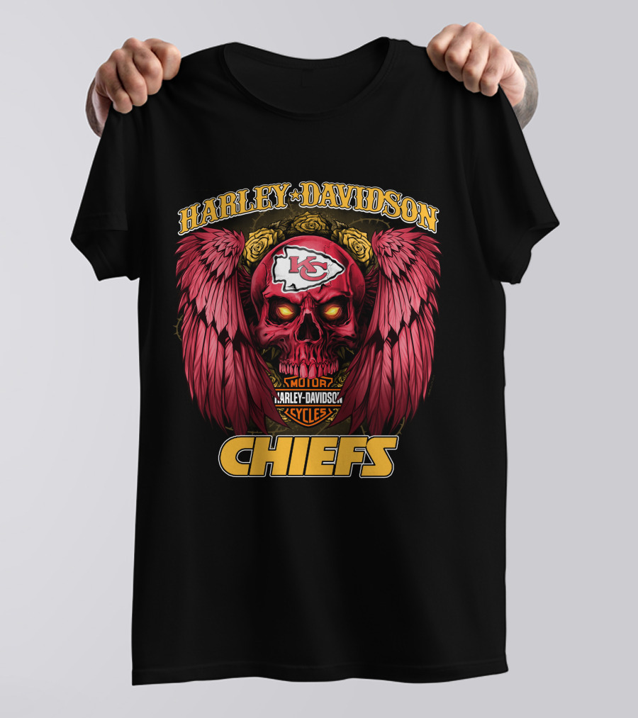 Harley Davidson Motor Cycles Kansas City Chiefs Nfl1228 T-Shirt