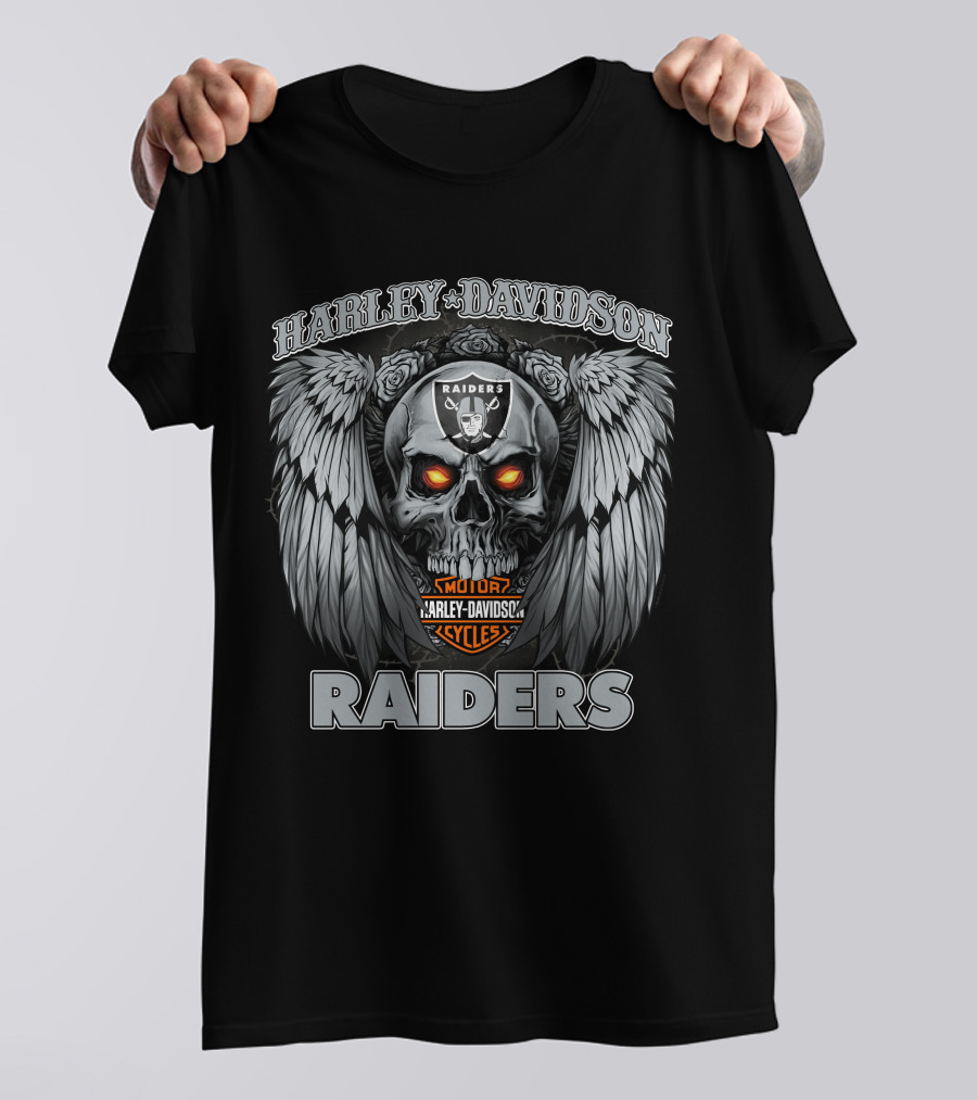 Harley Davidson Raiders Motorcycles Hd Nfl1228 Las Vegas Raiders T-Shirt