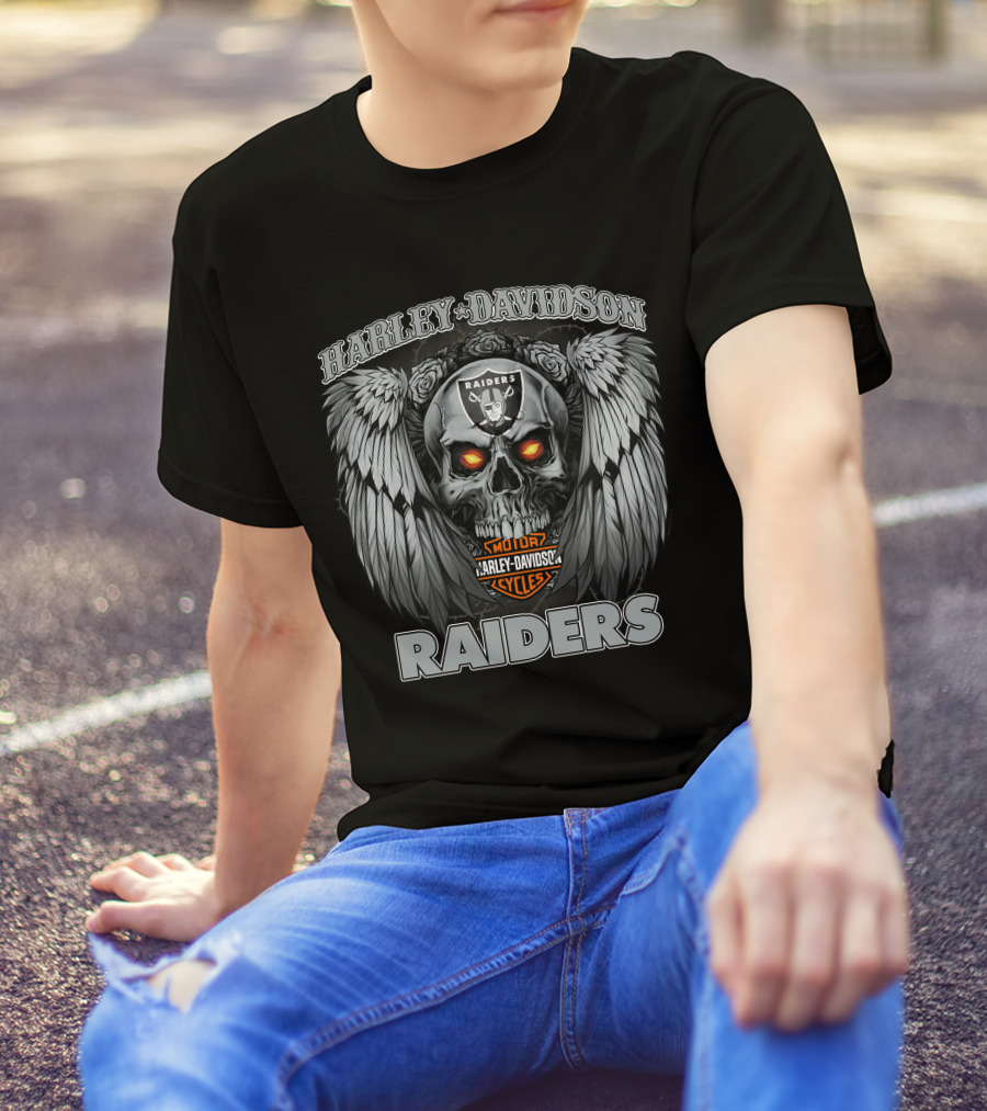 Harley Davidson Raiders Motorcycles Hd Nfl1228 Las Vegas Raiders T-Shirt