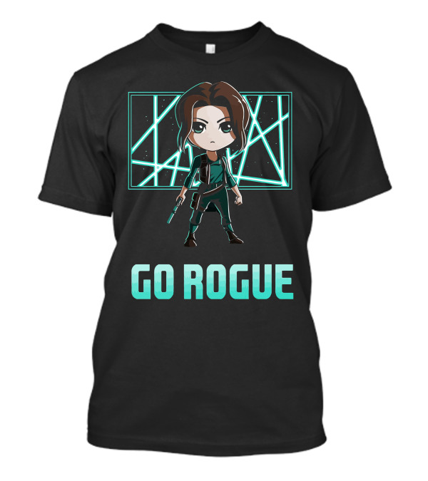 Go Rogue Chibi Character With Sci-Fi Background T-Shirt