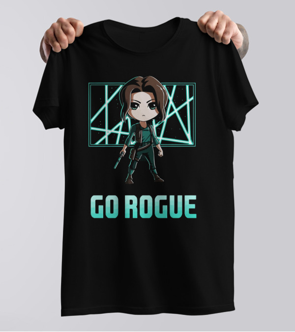 Go Rogue Chibi Character With Sci-Fi Background T-Shirt